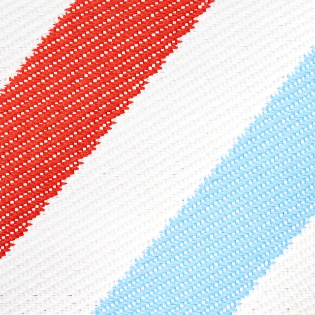 Traditional Sample - Schumacher Airmail Ii Indoor/Outdoor Tape, Red & Blue For Sale - Image 3 of 4