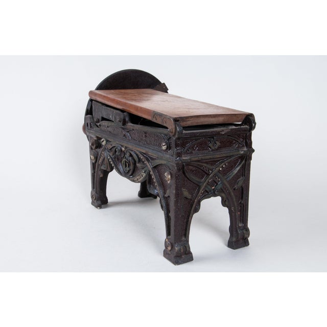 Early 20th Century Mechanical Cast Iron and Wood Tobacco Cutter, Antique, Manual, Compact Design, Exotic Accessory for Conversation For Sale - Image 5 of 11