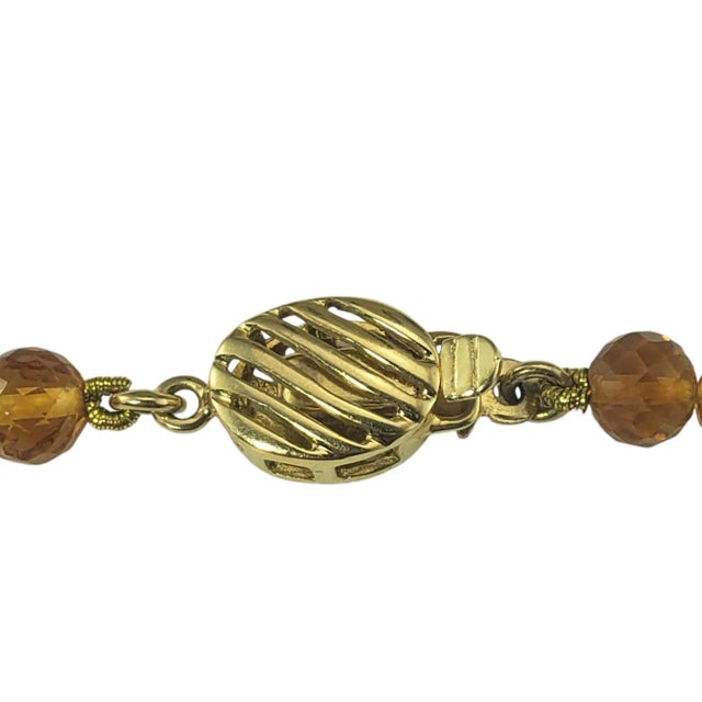 Mid 20th Century 18 Karat Yellow Gold Citrine and Diamond Drop "Y" Necklace For Sale In New York - Image 6 of 9