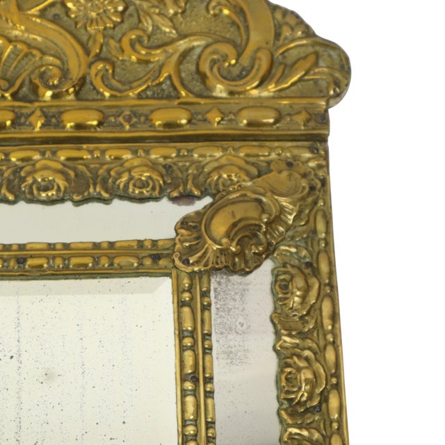 Cushion Mirror Repousse Faceted Mirror France, 1890s For Sale - Image 14 of 18
