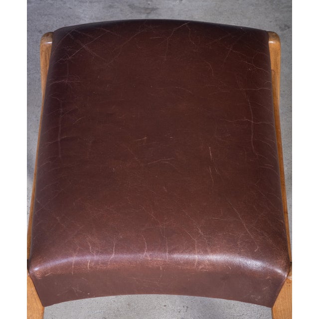 Brown Mid-Century Beech Stool, Denmark, 1950s For Sale - Image 8 of 9