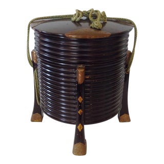 Japanese Black Lacquer Hat Box For Sale
