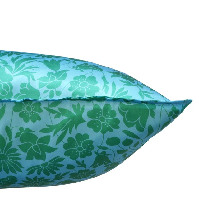 Silk Pillowcase Made With Liberty Fabric Poppy Dawn Lagoon For Sale - Image 4 of 5