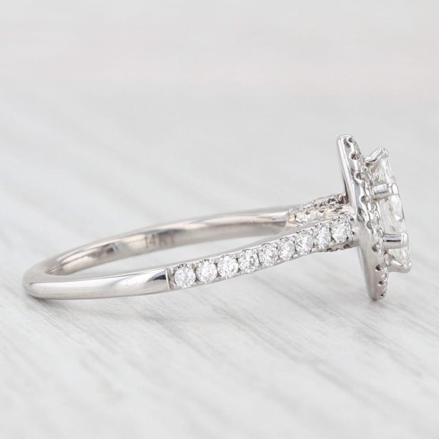 Vera Wang Love 1.09ctw Marquise Diamond Halo Engagement Ring 14k Gold Sapphire, Size 5.25 For Sale In Greensboro - Image 6 of 9