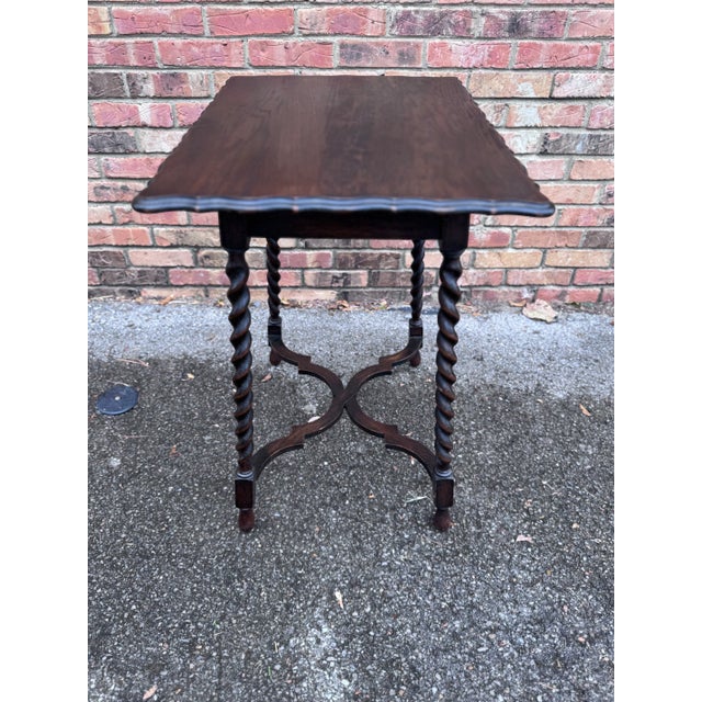 Brown Antique English Barley Twist Side Table For Sale - Image 8 of 12