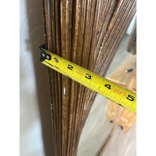 Large Floor Length Rattan Palm Tree Mirror by Vivai Del Sud. Italy, 1970s For Sale - Image 12 of 12