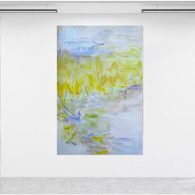“Sea Grass” is a luminous abstract oil painting on linen canvas that evokes the shifting movement of grasses, water, and...
