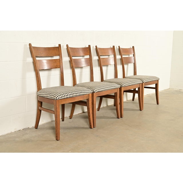 Mission Stickley Mission Oak Arts & Crafts Dining Chairs, Set of Four For Sale - Image 3 of 14