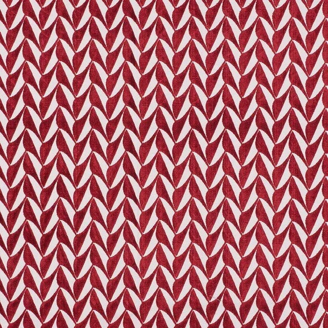 Sample - Schumacher X David Kaihoi Spades Fabric in Red For Sale