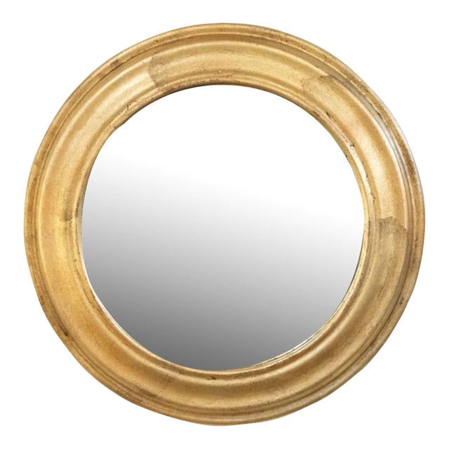 Vintage Round Gilt Italian Mirror For Sale
