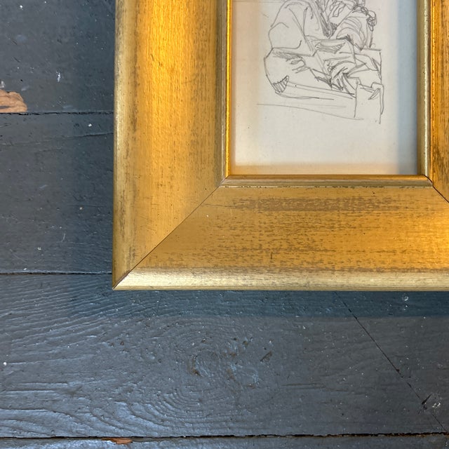 Abstract 1950’s Original Abstract Expressionist Pencil Drawing For Sale - Image 3 of 4