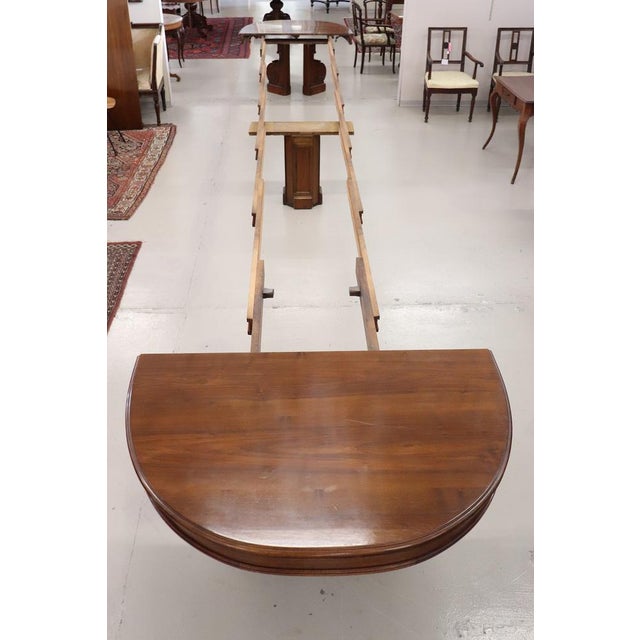 Oval Extendable Dining Table in Walnut For Sale - Image 5 of 18