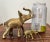 Brass Mid Century Brass Elephants Pair Trunks Up Good Luck Baby & Parent Set of 2 For Sale - Image 8 of 9