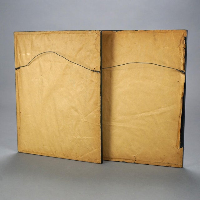 Traditional Pair of Antique Hand Colored Oriental Mandarin Prints, Man & Woman of Royalty, 1900 For Sale - Image 3 of 12