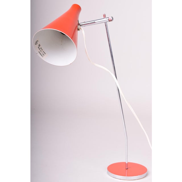 Metal Mid-Century Table Lamp in Chrome by J. Hůrka for Lidokov, Czech, 1960s For Sale - Image 7 of 7