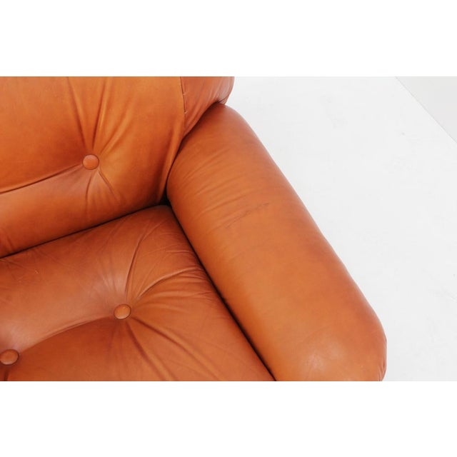 Vintage Italian Sapporo Sofa in Cognac Leather Mobil Girgi, 1970s For Sale - Image 6 of 11