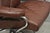 Vintage Ekornes Stressless Brown Leather Reclining Swivel Lounge Chair & Ottoman For Sale - Image 11 of 18