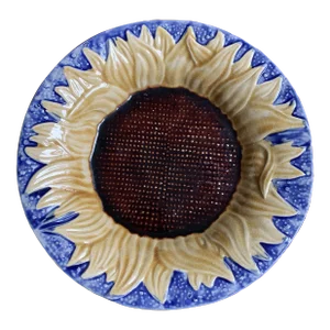 Vintage 1990s Majolica Sunflower Bowl From Metropolitan Museum of Art