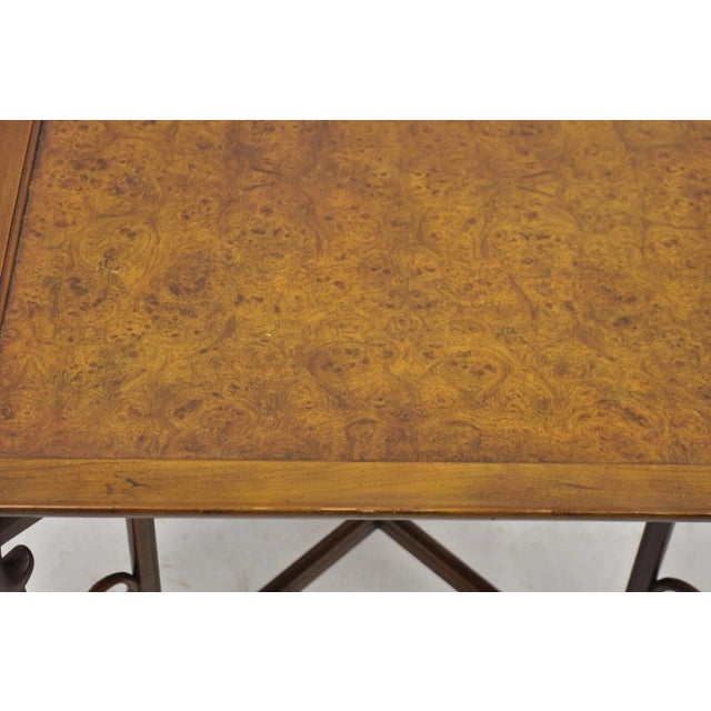 Wood Mid 20th Century Michael Taylor for Baker Far East Asian Burl Wood Square Occasional Side Table For Sale - Image 7 of 12