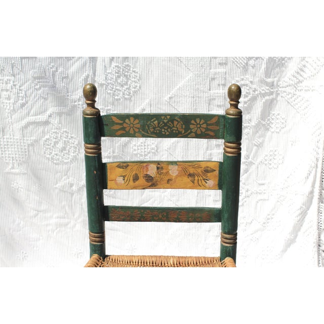 Pair of Mexican Folk Art Chairs in Green From the 1930s For Sale - Image 6 of 12