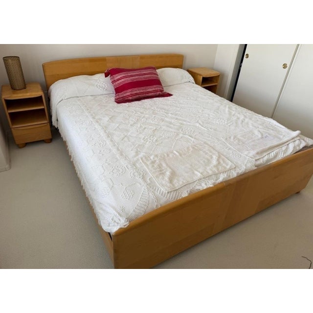 Vintage Mid-Century Modern Heywood Wakefield Encore Style King Headboard & Footboard Bed Frame For Sale - Image 11 of 11