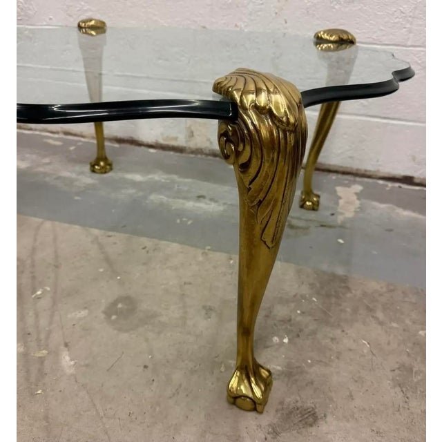 Mid 20th Century Brass and Glass Coffee Table in the Manner of Pe Guerin For Sale - Image 6 of 8