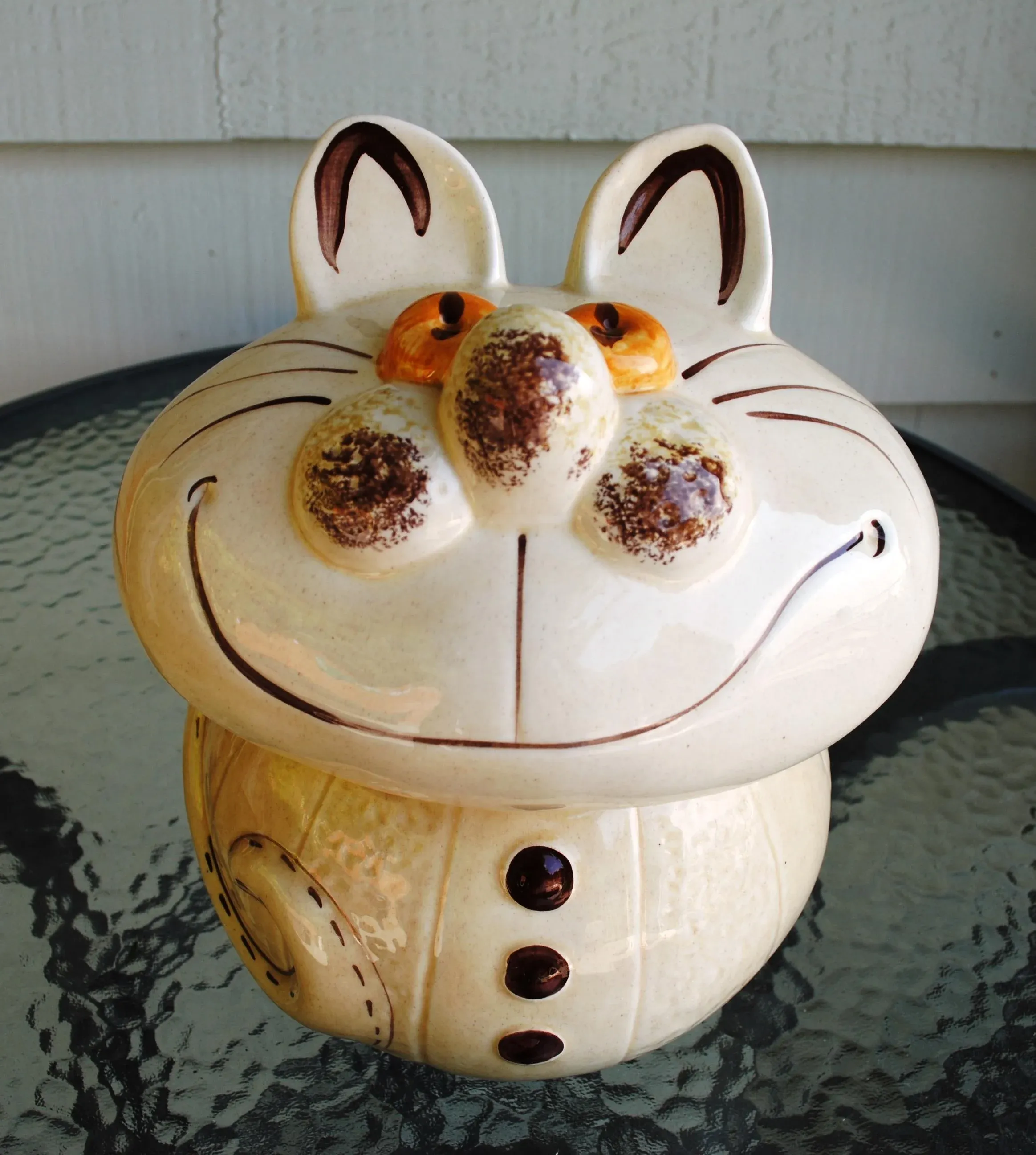 Vintage Chesire Cat Ceramic Cookie Jar by Doranne of California