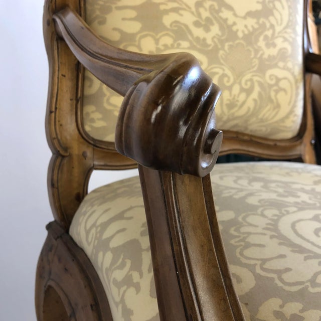 Wood 18th Century Italian Louis XV Walnut Armchairs - a Pair For Sale - Image 7 of 13