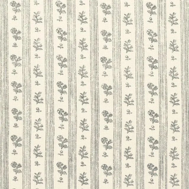 Cabanon Stripe showcases a naive floral motif among narrow banded stripes. This charming small-scale pattern has the look...
