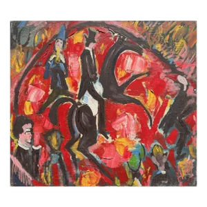 1960s Jacques Endzel the Medrano Circus Oil on Canvas