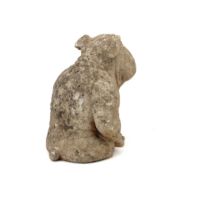 Gray English Bulldog Garden Statue, English Mid 20th C. For Sale - Image 8 of 8