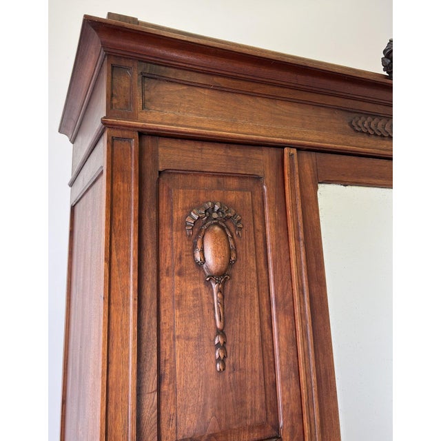 Antique French Walnut Wardrobe For Sale - Image 4 of 18