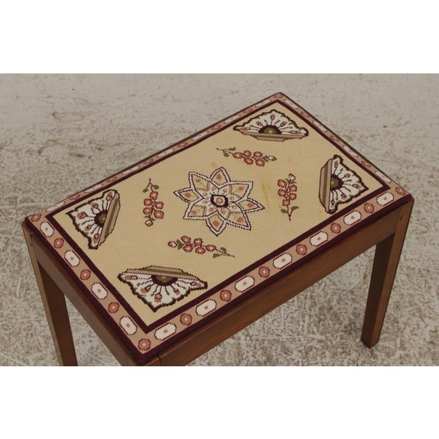 Stickley Cherry Kneehole Desk Vanity & Bench For Sale - Image 13 of 18