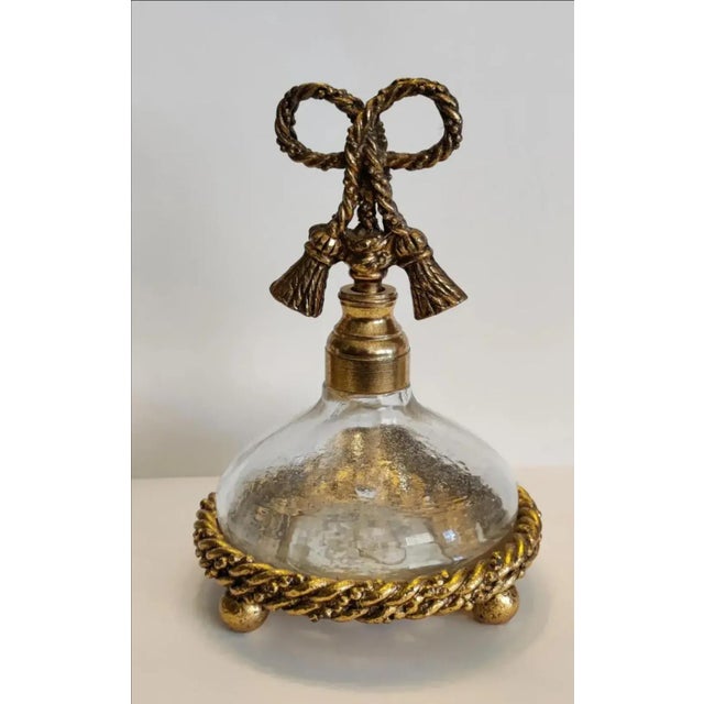 Vintage Hollywood Regency Ormolu Rope Tassel Perfume Bottle For Sale - Image 12 of 12