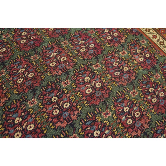 1890s Green Paisley Tribal Antique n.w. Persian Rug 4'8" X 11' Handknotted Wool Carpet For Sale In New York - Image 6 of 8