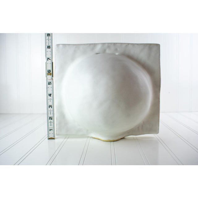 Minimalist White Studio Pottery Vase — Split Sphere Globe Form, Signed For Sale - Image 16 of 17