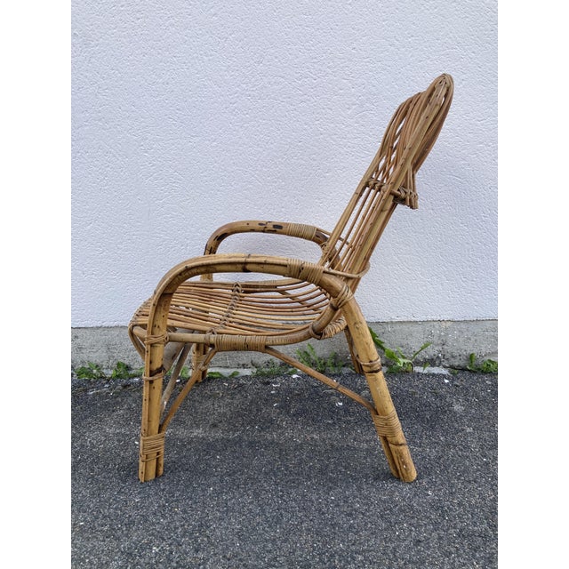 Wood Rattan Armchair in Rattan For Sale - Image 7 of 18