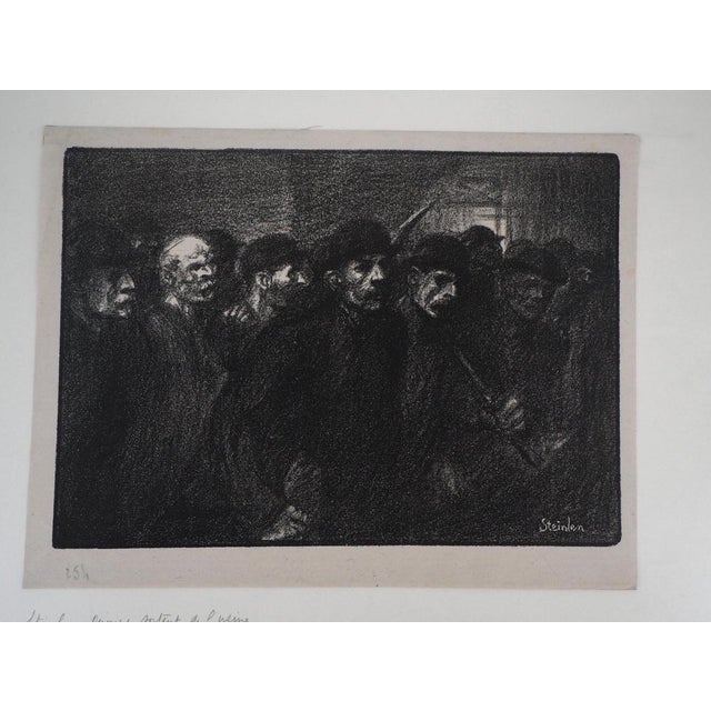 Théophile Alexandre Steinlen, Workers Leaving the Factory, Original Signed Lithograph For Sale - Image 7 of 7
