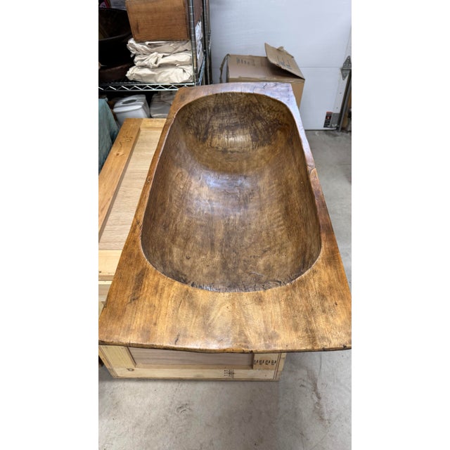 Vintage Primitive Hand chiseled bowl with a Lovely smooth patina. Perfect vessel for displaying fruit, pinecones at...