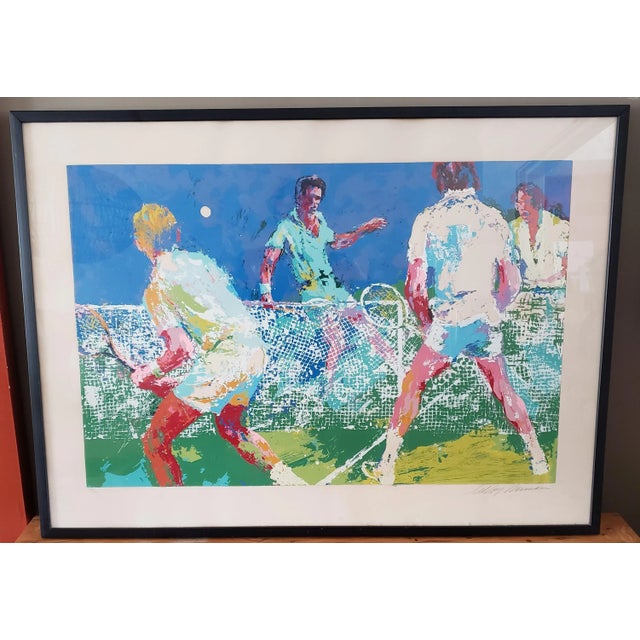 Leroy Neiman 1974 "Men's Doubles" Leroy Neiman Sport Signed Serigraph, Framed For Sale - Image 4 of 4