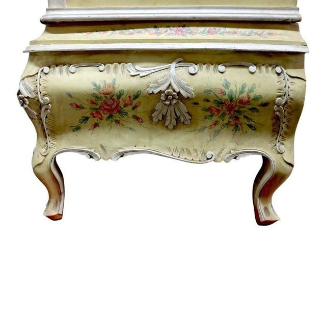 Vintage Niccolini Italia Rococo Floral Carved & Custom Painted Armoire C1940, Attributed For Sale - Image 12 of 15