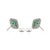 4.39ct Zambian Emerald Solitaire Stud Earrings With Diamonds in 14k Solid Gold- A Pair For Sale - Image 9 of 16
