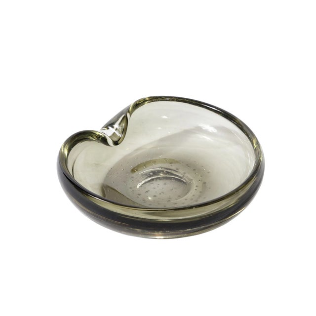 Mid-Century Modern Hand Blown Smoked Murano Glass Bowl/Dish For Sale - Image 13 of 13