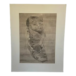 Cat-In-Boot Drawing Unframed.