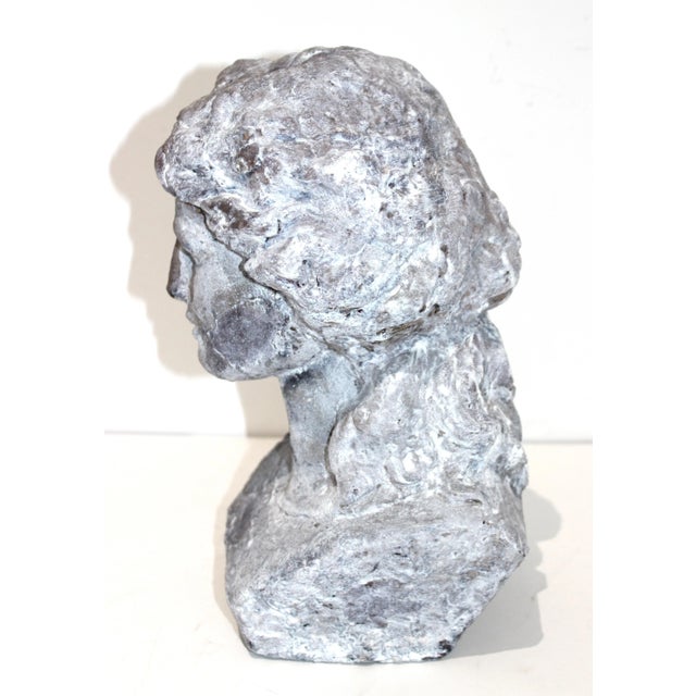 Artisan Bust of Victorian Girl Long Hair Tied in a Bow For Sale - Image 4 of 12