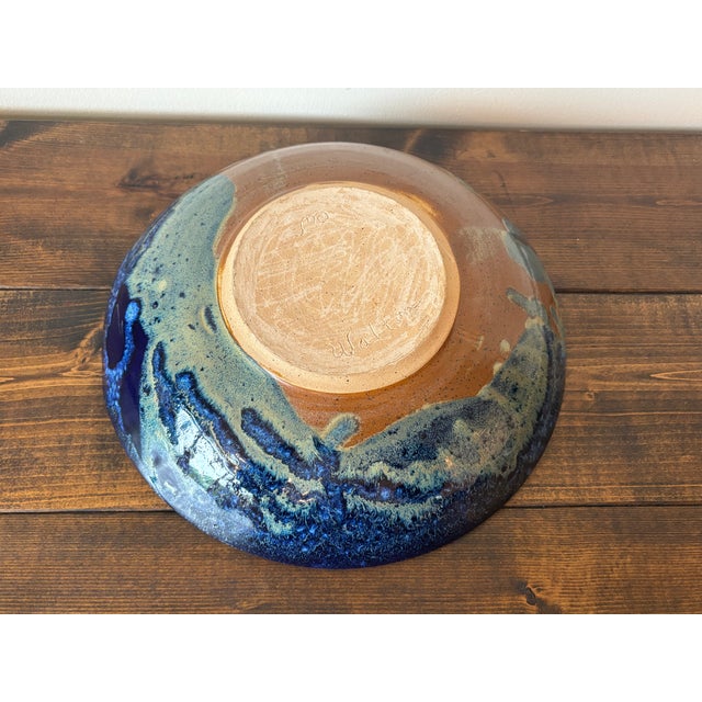 Vintage Wide Studio Pottery Bowl For Sale - Image 6 of 8