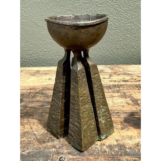 Vintage Hammered Bronze Chalice For Sale In West Palm - Image 6 of 12