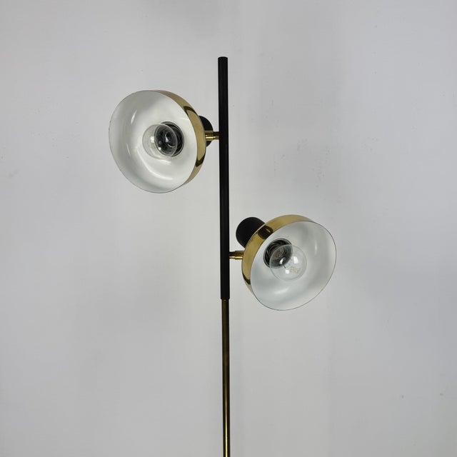 Metal Mid-Century Double Spotlight Floor Lamp in Brass, Germany, 1970s For Sale - Image 7 of 8