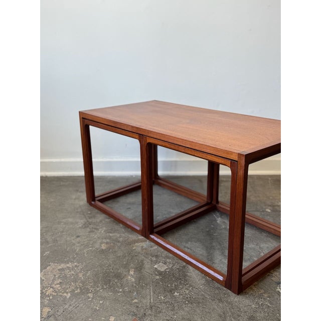 Arne Hovmand-Olsen Vintage Hovmand Style Set of 3 Teak Nesting Tables For Sale - Image 4 of 11