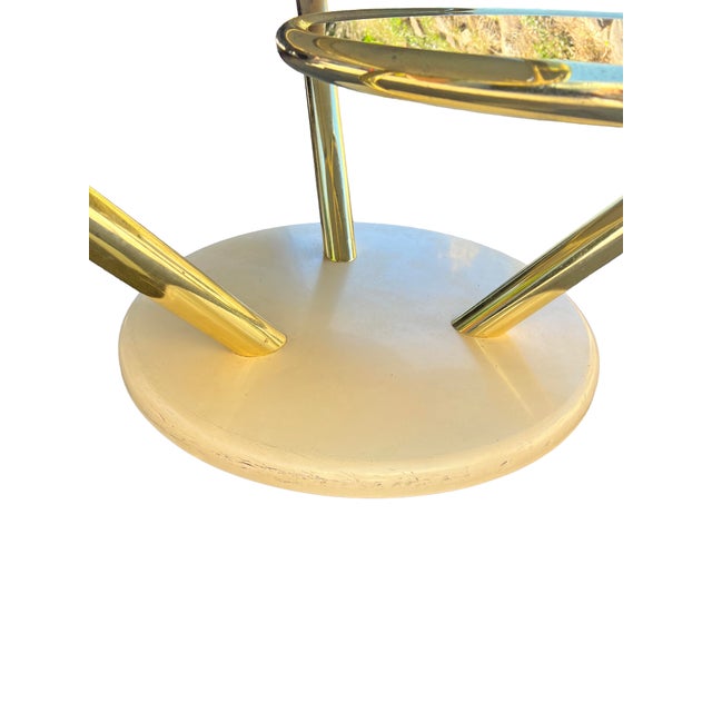 Vintage Mid Century Modern Brass Glass Coffee Table Italian in Milo Baughman Style Design For Sale - Image 9 of 12